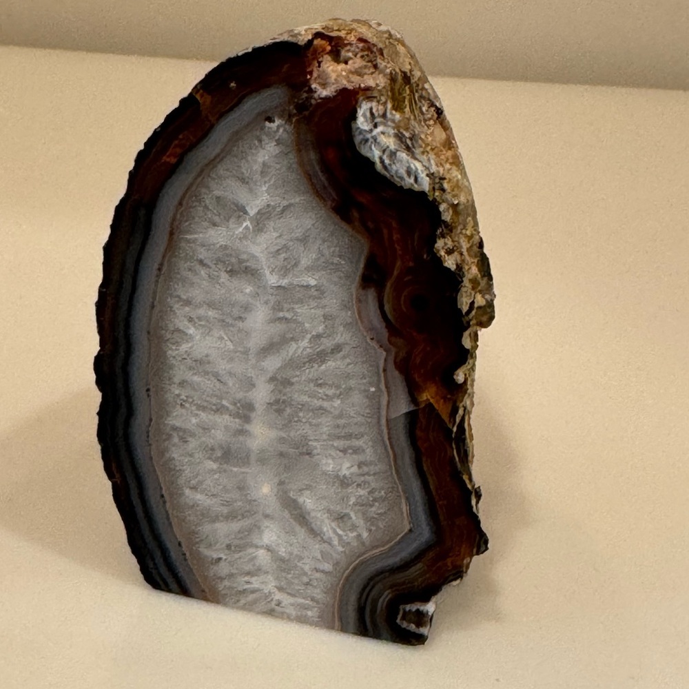 Polished Agate Crystal Geode Bookend Display Piece - Picture 2 of 11